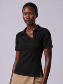 Crossover Golf Classic Short Sleeve Polo, women's tailored golfwear editorial image.