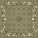 Caddie Scarf in Fairway Baroque print. Olive green 22-inch square scarf featuring Crossover Golf's signature golf-inspired baroque pattern and monogram.
