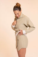 Crossover Golf Par Skort, tailored women’s golf skort with structured fit and refined silhouette, styled as a chic golf outfit for modern country club style on and off the course