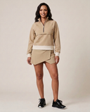 The Tee Time Quarter Zip is a luxury women's golf pullover. flatter, perform, and move effortlessly through every part of your day. Performance fabric with 4-way stretch, it delivers a polished, tailored silhouette without sacrificing comfort. Moisture-wicking, stretch, machine washable. cute womens golf clothes. plus size womens golf clothes. plus size golf. all size womens golf. golf high fashion. crossover golf. crossover golf clothing.