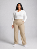 High-waisted women’s golf trousers with tailored straight-leg fit and 4-way stretch, chic golf outfit designed for on and off the course.Water repellant women's golf pant. Machine washable women's golf pant. Flattering womens golf pant. Cool women's golf pant. Crossover Golf by Melanie Friedman. Golf fashion house. golf high fashion. golf chic clothes for women. womens golf plus size. plus size womens trouser. 